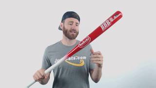 Video thumbnail: BamBooBat Bamboo Wood Slow Pitch Softball Bat: HNBR34S White/Red