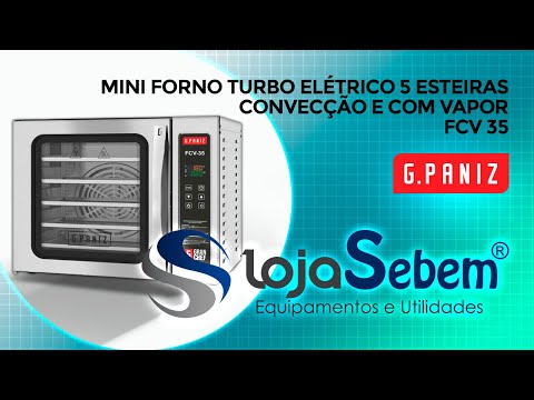 Forno Turbo Elétrico 5 Esteiras com Vapor Gran Chef Gpaniz FCV 35
