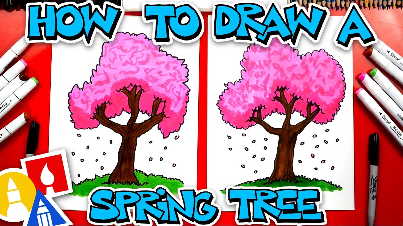 How To Draw A Cherry Blossom Spring Tree #19
