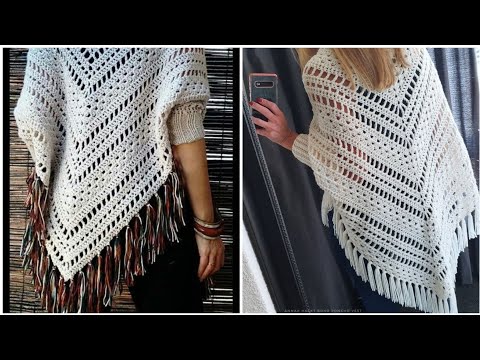 How to crochet a triangle shawl for beginners, a grani crochet shawl with a special stitch