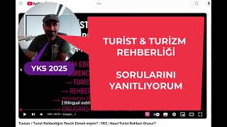 Turist Rehberliği | Turizm Rehberliği | Soru Cevap | YKS 2026 | TYT