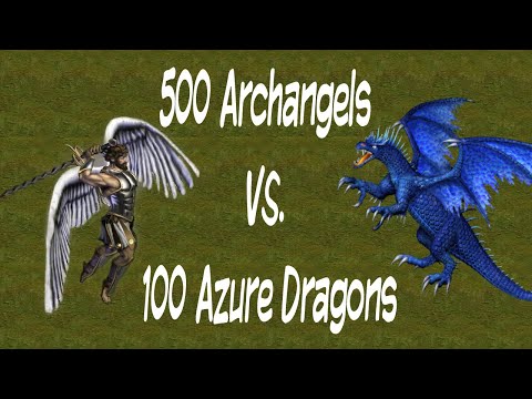 Heroes 3 - 500 Archangels VS 100 Azure Dragons