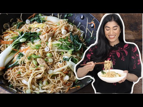 Mom's Stir-Fried Noodles with Chicken and Vegetables