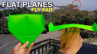 How to make a Flat paper airplane fly far - Flat Paper plane