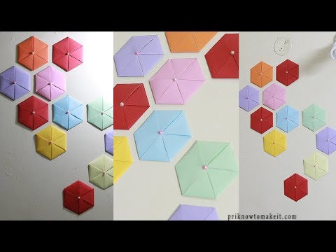 Origami Hexagonal Paper Wall Decor | Origami Hexagon Letterfold | Priknowtomakeit