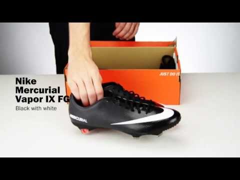 Nike Mercurial Vapor IX FG Soccer Cleat - Black with White Unboxing