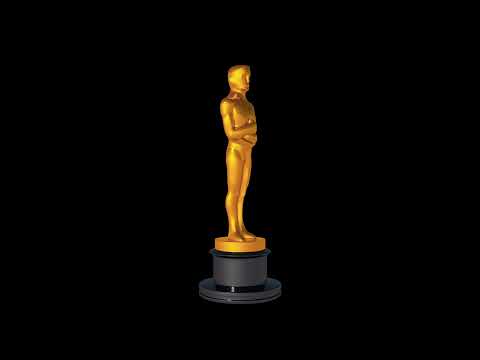 Golden Award Oscar Figure Chroma Key Black Screen || Freemake