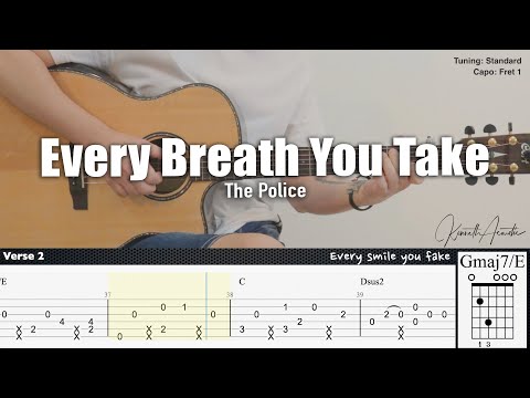 Every Breath You Take - The Police | Fingerstyle Guitar | TAB + Chords + Lyrics