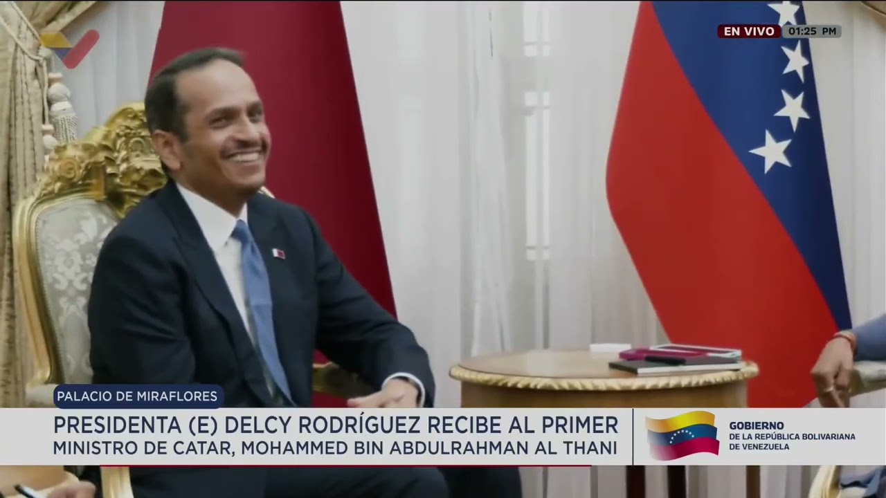 Delcy Rodríguez recibe al Primer Ministro de Catar, Mohammed Bin Abdulrahman