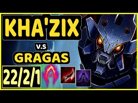 AHAHACIK (KHA'ZIX) vs GRAGAS - 22/2/1 KDA JUNGLE CHALLENGER GAMEPLAY - EUW