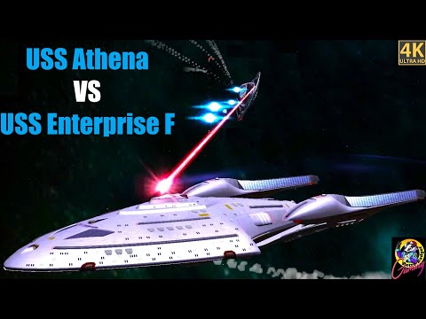NEW USS Athena Remastered! VS Enterprise F - Star Trek Ship Battles Bridge Commander