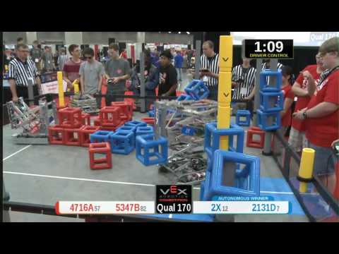 2015 VRC Tech Q170 - 4716A 5347B vs 2X 2131D - 47 to 95 - VEX Worlds 2015 - Technology Division