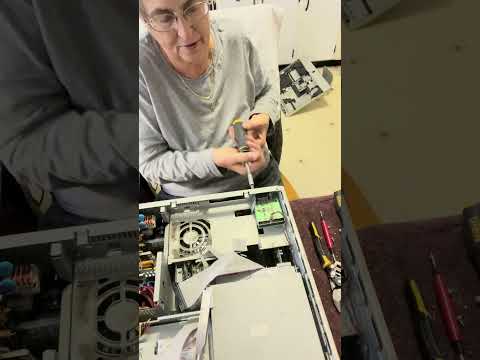 Scrapping an old Mac computer. 