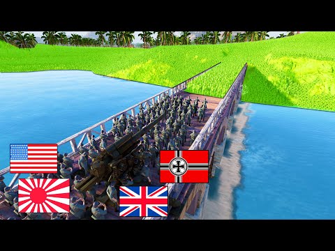 Can Every WW2 Army Hold Bridge VS 6 MILLION ZOMBIES!? - Ultimate Epic Battle Simulator 2 UEBS 2