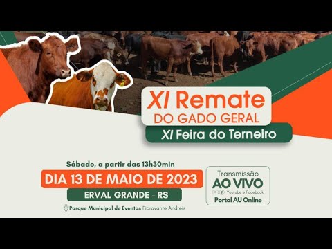 AO VIVO - XI Remate do Gado Geral de Erval Grande - RS - 2023