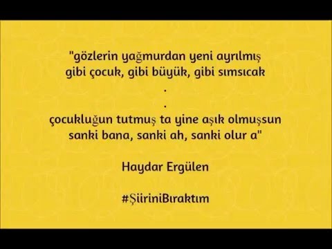 Şiirini Bıraktım / Haydar Ergülen - İdiller Gazeli