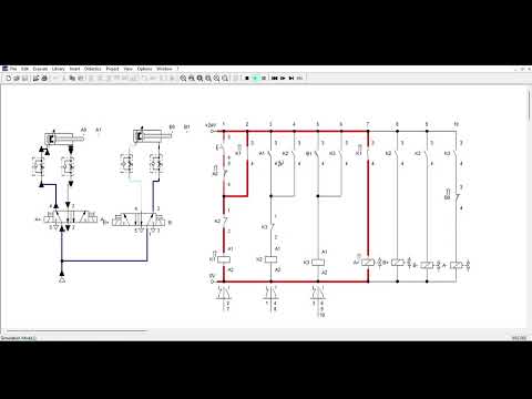 FluidSIM Pneumatic Circuit and Electrical Control Circuit (A+ B+ B- A-)