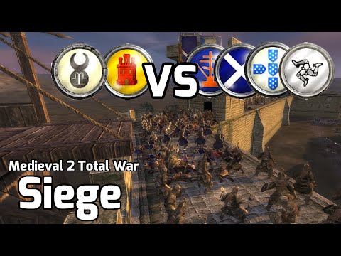 Medieval 2 Total War Online Battle #189 (2v4 Siege) - A bitter Fight!