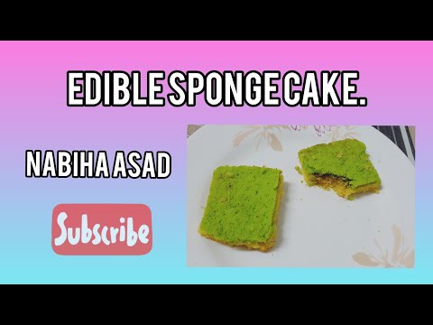 l made edible sponge cake. lt is easy and simple. baking recipe.