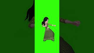 Girl Cartoon Dance Green Screen   No Copyright