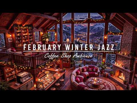 February Winter Jazz at Cozy Coffee Shop Ambience ⛄ Relaxing Jazz Instrumental Music for Work, Study