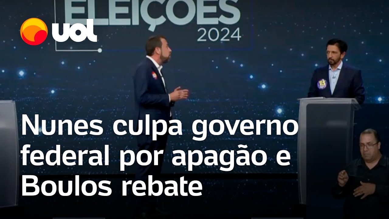 Debate: Nunes culpa governo por apagão e Boulos rebate: ‘Não faz poda de árvores e culpa é do Lula’