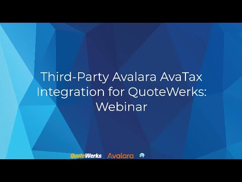 Third-Party Avalara Avatax Integration for QuoteWerks