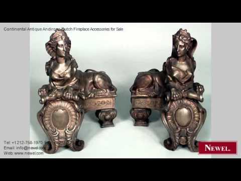 Continental Antique Andirons Dutch Fireplace Accessories
