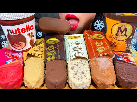 ASMR CHOCOLATE ICE CREAM PARTY! MAGNUM, NUTELLA, MAXIBON MUKBANG MASSIVE Eating Sounds