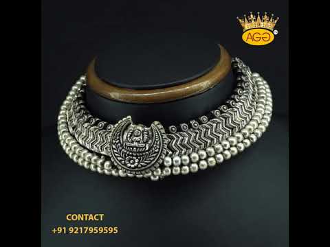 Traditional fancy oxidized choker