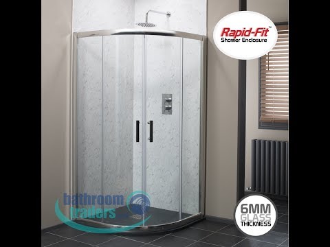 Cass Six 6mm Toughened Easy Clean Glass Quadrant Shower Enclosure  - BathroomTraders