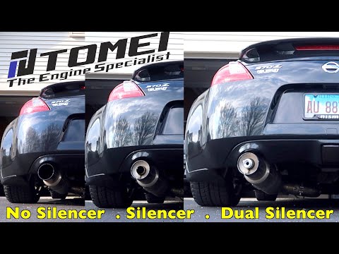 370z Tomei Expreme Ti : Sound clip (No silencer, silencer and dual silencer)