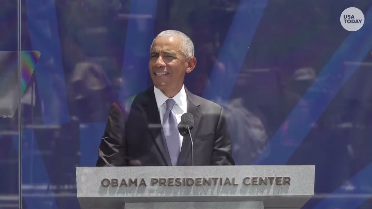 Full Barack Obama speech at presidential center opening calls democracy 'precious'
