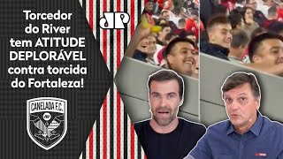 ‘Isso é nojento’: Atitude de torcedor do River Plate contra torcida do Fortaleza é criticada