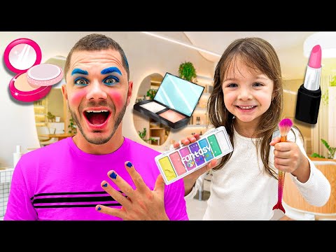 ★ Dora played Stitch's beauty salon and did her dad's makeup ★ ISADORA MASUDINHA ★