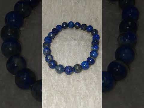 Bluish natural lepis lazuli crystal bead bracelet