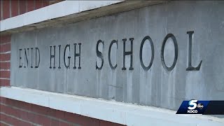 Students protest in support of Enid High School resource officer facing termination