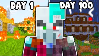 I Survived 100 Days as a PILLAGER in HARDCORE MINECRAFT...