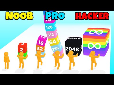 NOOB vs PRO vs HACKER - Cube Run 2048