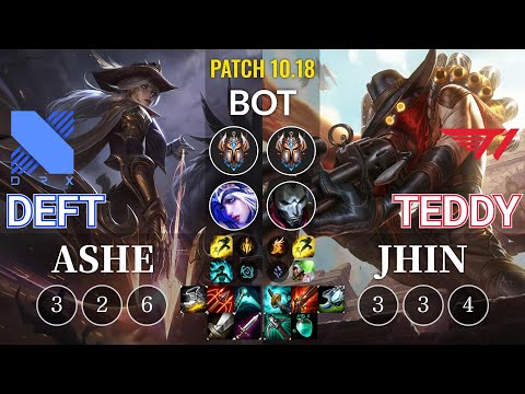 DRX Deft Ashe vs T1 Teddy Jhin Bot - KR Patch 10.18