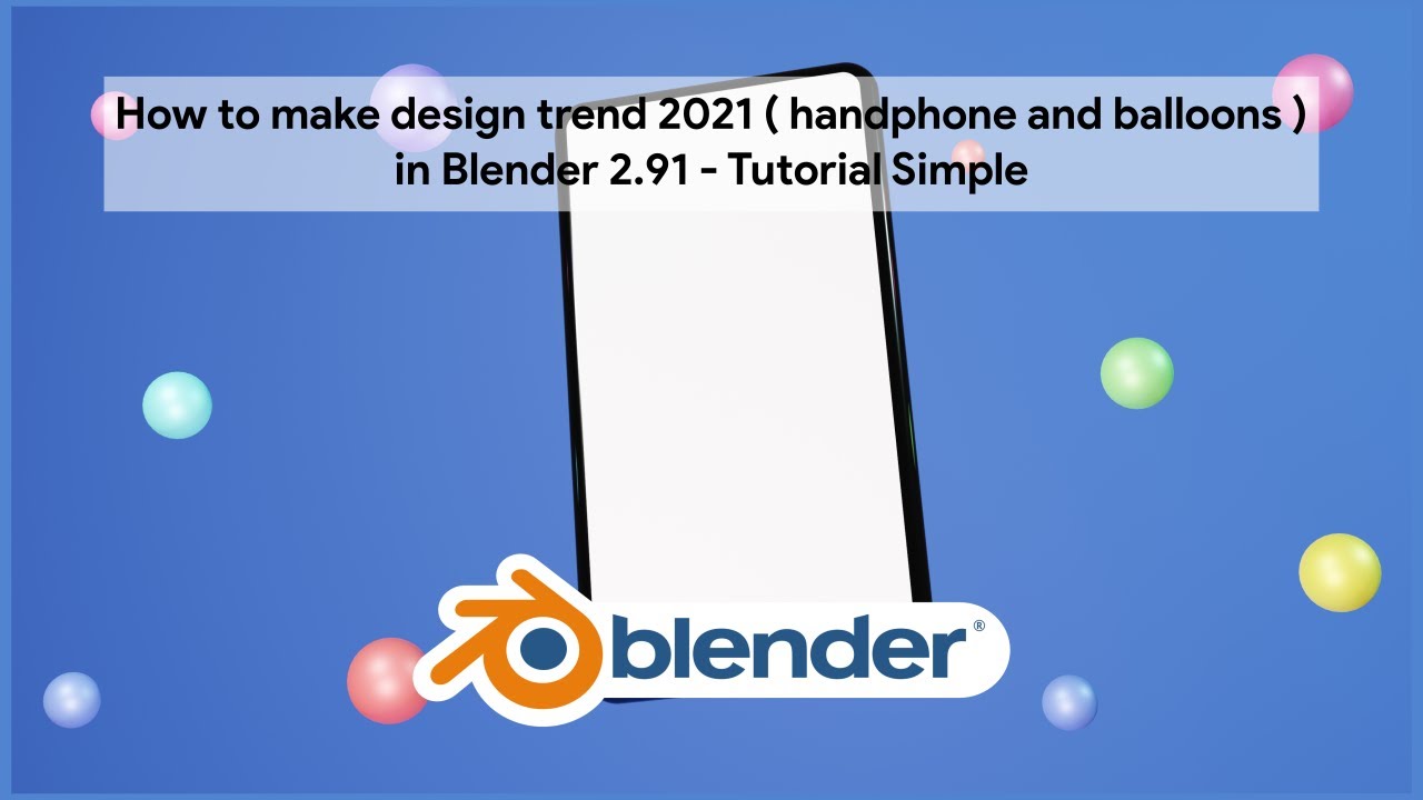 3D illustration of a smartphone and colorful balloons made in Blender 3D illustration of a smartphone and colorful balloons made in Blender