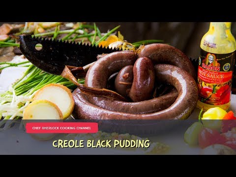 Food from a Caribbean Wake black pudding and BBQ Pork