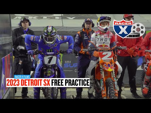 2023 Detroit Supercross Free Practice RAW | Racer X Films