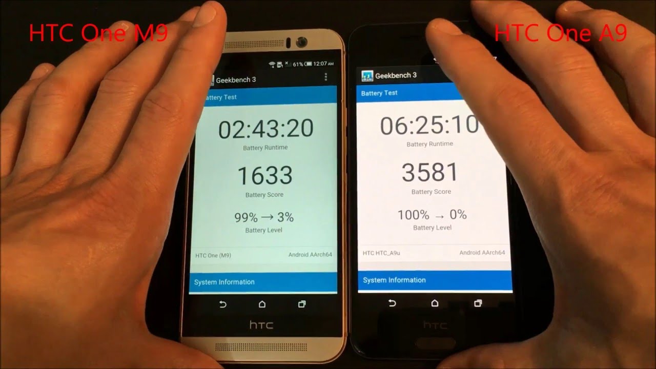 HTC One M9 vs. HTC One A9: Battery & Benchmark Speed Test- GeekBench 3