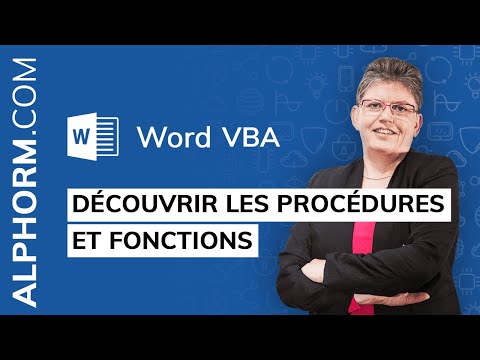 Découvrir les procédures et fonctions sous Word 2016 VBA Vidéo Tuto
