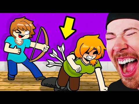 Reacting to The Adventures of Alex and Steve Minecraft Animations (Minecraft Pranks)
