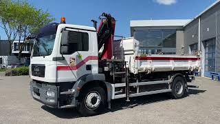 Skl&aacute;pač MAN TGM 18.250 / HMF 1430 K2 REMOTED CRANE / ROTATOR / 3SIDE TIPPER | Obraz 4 - Autoline