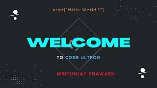 Welcome to world of Data with Code Ultron