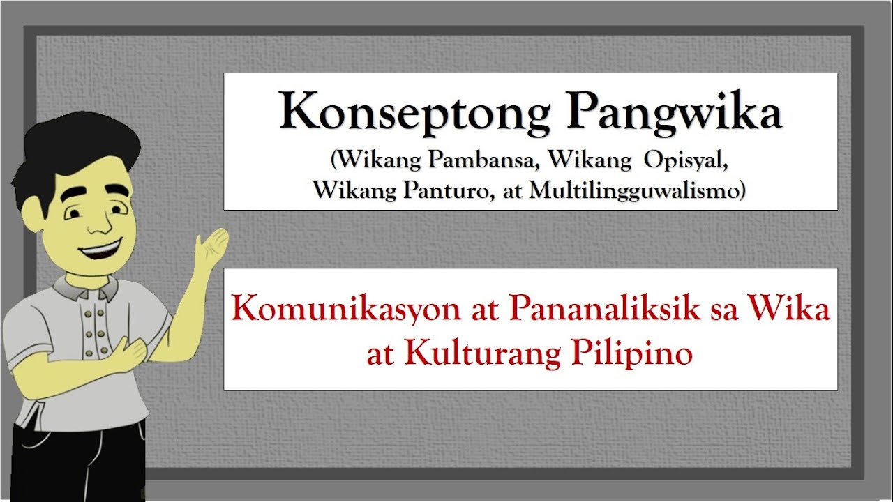KONSEPTONG PANGWIKA | Wikang Pambansa, Wikang Opisyal, Wikang Panturo, at Multilingguwalismo