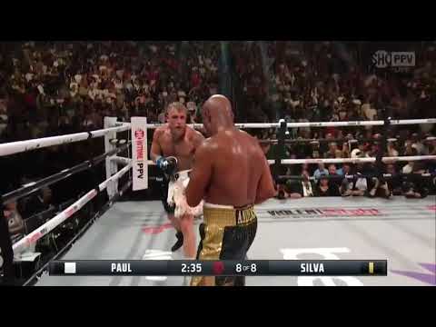 Jake Paul knocks down Anderson Silva in 8th round 🥊 Courtesy of SHOWTIME showtimeboxing/TW